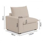 Sofá Modular Hug 6 Lugares 375cm Com 1 Puff Em Linho Cabecasa