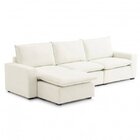 Sofá Modular Hug 6 Lugares 375cm Com 1 Puff Em Linho Cabecasa