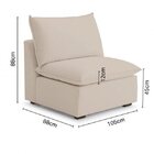 Sofá Modular Hug 6 Lugares 375cm Com 1 Puff Em Linho Cabecasa