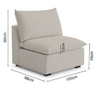 Sofá Modular Hug 6 Lugares 375cm Com 1 Puff Em Linho Cabecasa