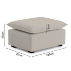 Sofá Modular Hug 6 Lugares 375cm Com 1 Puff Em Linho Cabecasa