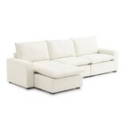 Sofá Modular Hug 6 Lugares 375cm Com 1 Puff Em Linho Cabecasa