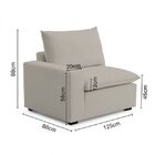 Sofá Modular Hug 6 Lugares 375cm Com 1 Puff Em Linho Cabecasa