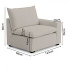 Sofá Modular Hug 6 Lugares 375cm Com 1 Puff Em Linho Cabecasa