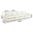 Sofá Modular Hug 6 Lugares 380cm Em Linho Cabecasa Madeiraori