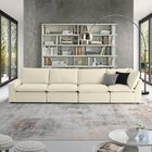 Sofá Modular Hug 6 Lugares 380cm Em Linho Cabecasa Madeiraori