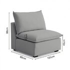 Sofá Modular Hug 8 Lugares 460cm Com 2 Puffs Em Linho Cabecas