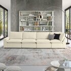 Sofá Modular Hug 8 Lugares 460cm Em Linho Cabecasa Madeiraori