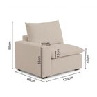 Sofá Modular Hug 8 Lugares 460cm Em Linho Cabecasa Madeiraori