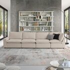 Sofá Modular Hug 8 Lugares 460cm Em Linho Cabecasa Madeiraori