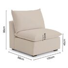 Sofá Modular Hug Central 3 Lugares 210cm Em Linho Cabecasa Ma