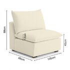 Sofá Modular Hug Central 3 Lugares 210cm Em Linho Cabecasa Ma