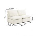 Sofá Modular Hug Central 3 Lugares 210cm Em Linho Cabecasa Ma