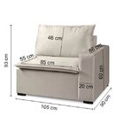 Sofá Modular Ibi 3 Lugares 210cm Em Veludo Cabecasa Madeiraor