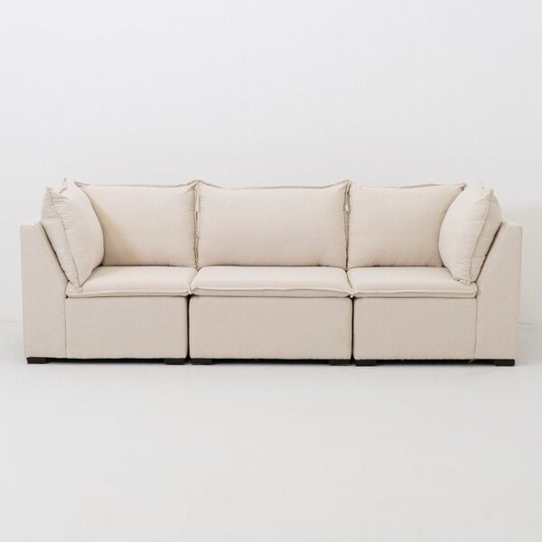 Sofá Modular Ibi 5 Lugares 265cm Jacquard Cabecasa Madeiraori