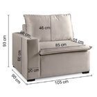 Sofá Modular Ibi 5 Lugares 295cm Com Puff Em Veludo Cabecasa