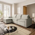 Sofá Modular Ibi 5 Lugares 295cm Com Puff Em Veludo Cabecasa