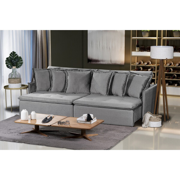 Sofá Modular Olinda 4 Lugares 2.30 Mt Com Molas Retrátil Recl