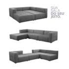 Sofa Modular Puff Burgos - Coliseu Cinza
