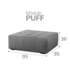 Sofa Modular Puff Burgos - Coliseu Cinza