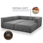 Sofa Modular Sem Braço Burgos - Coliseu Cinza