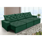 Sofá Monaco  Retratil E Reclinavel 3,52 Mts Suede Verde Carol