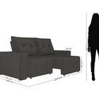 Sofá Mônaco Retrátil E Reclinável 2,10m Suede Cores Azul