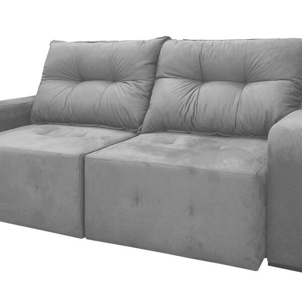 Sofá Mônaco Retrátil E Reclinável 2,30m Suede (cores) Cinza