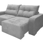 Sofá Mônaco Retrátil E Reclinável 2,30m Suede (cores) Cinza