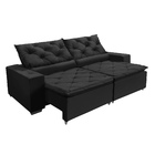 Sofá Monaco Retratil E Reclinavel 2,92 Mts Suede Preto Caroli