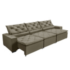 Sofá Monaco Retratil E Reclinavel 3,52 Mts Suede Castor Carol