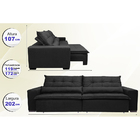 Sofá Montenegro 2,02m Retrátil, Reclinável, Mola No Assento E