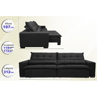 Sofá Montenegro 3,12m Retrátil, Reclinável, Mola No Assento E