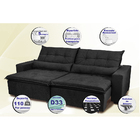 Sofá Montenegro 3,12m Retrátil, Reclinável, Mola No Assento E