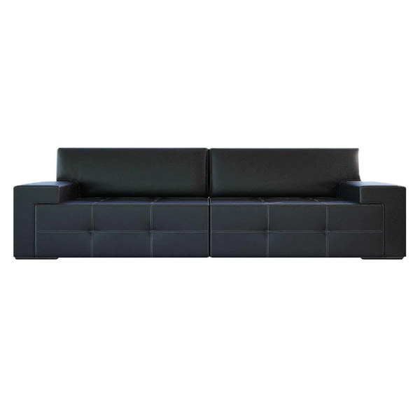 Sofá Montreal 4 Lugares Sintético Preto 2,30 M