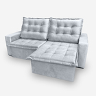 Sofá Moscow 4 Lugares 2,30 Metros Veludo - 26 Prata