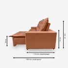 Sofá Moscow 5 Lugares 2,70 Metros Veludo - 20 Terracota