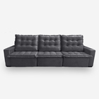 Sofá Moscow 6 Lugares 3,20 Metros Veludo - 10 Cinza