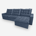 Sofá Moscow 6 Lugares 3,20 Metros Veludo - 24 Marinho