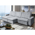 Sofá Moscow 6 Lugares 3,20 Metros Veludo - 26 Prata