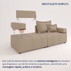 Sofá Na Caixa 4 Lugares 200 Cm Linho Bege