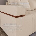 Sofá Na Caixa 4 Lugares 200 Cm Linho Bege