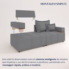 Sofá Na Caixa 4 Lugares 200 Cm Linho Cinza