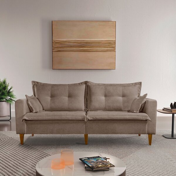 Sofá Na Caixa Join 2 Lugares 185cm Linho Marrom