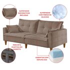 Sofá Na Caixa Join 2 Lugares 185cm Linho Marrom