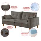 Sofá Na Caixa Join 2 Lugares 195cm Bouclê Grafite