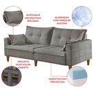 Sofá Na Caixa Join 2 Lugares 195cm Linho Cinza