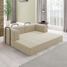 Sofá Na Caixa Modular 2 Lugares Linho Bege Para Sala Bege