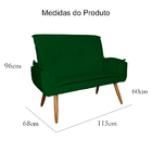 Sofá Namoradeira 02 Lugares Emília Plus Suede Cores - Ds Esto