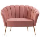 Sofa Namoradeira 2 Lug 135 Cm Aço Dourado 7050 Veludo Dmobili